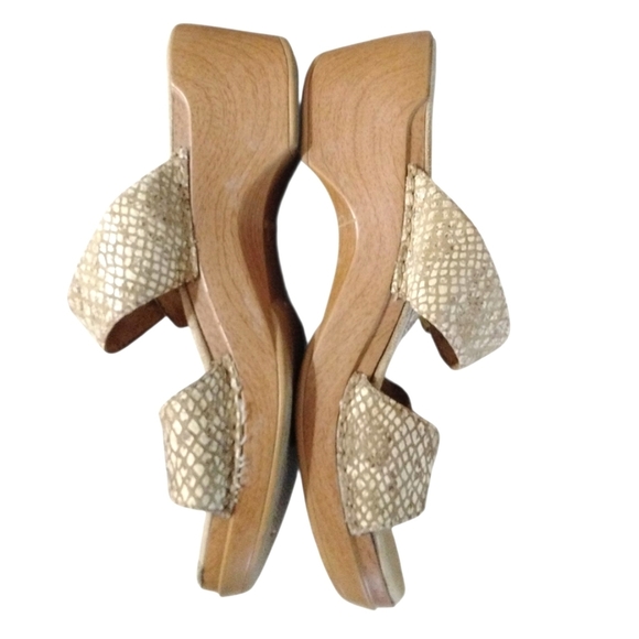 Dansko Sophie Sandal Snake Embossed Double Strap Buckle Mule Sandals Size 11 - Picture 2 of 10